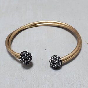 Banana Republic  twisted gold-toned bangle with pave rhinestone balls
